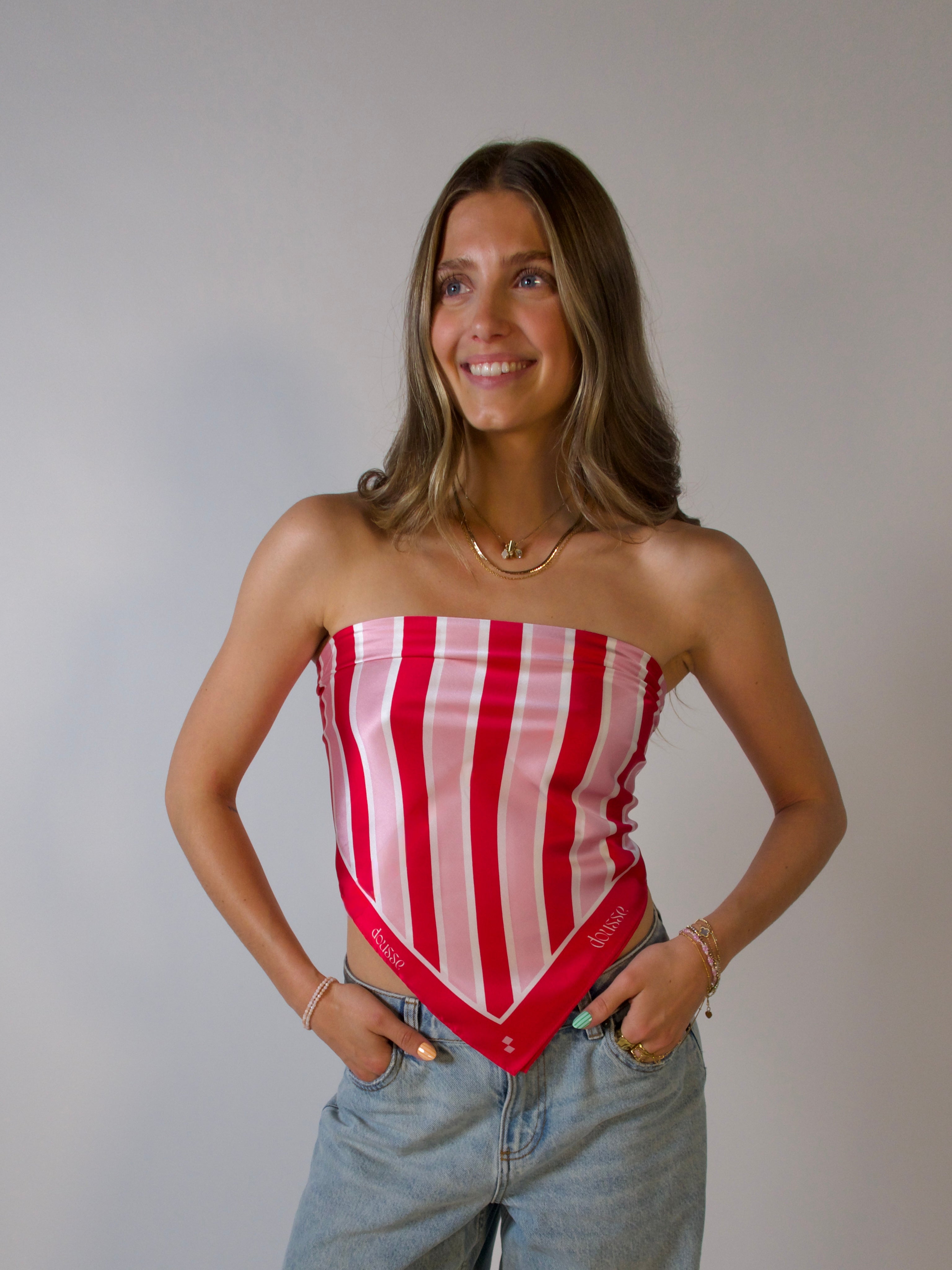 Foulard en satin - Strawberry Milk