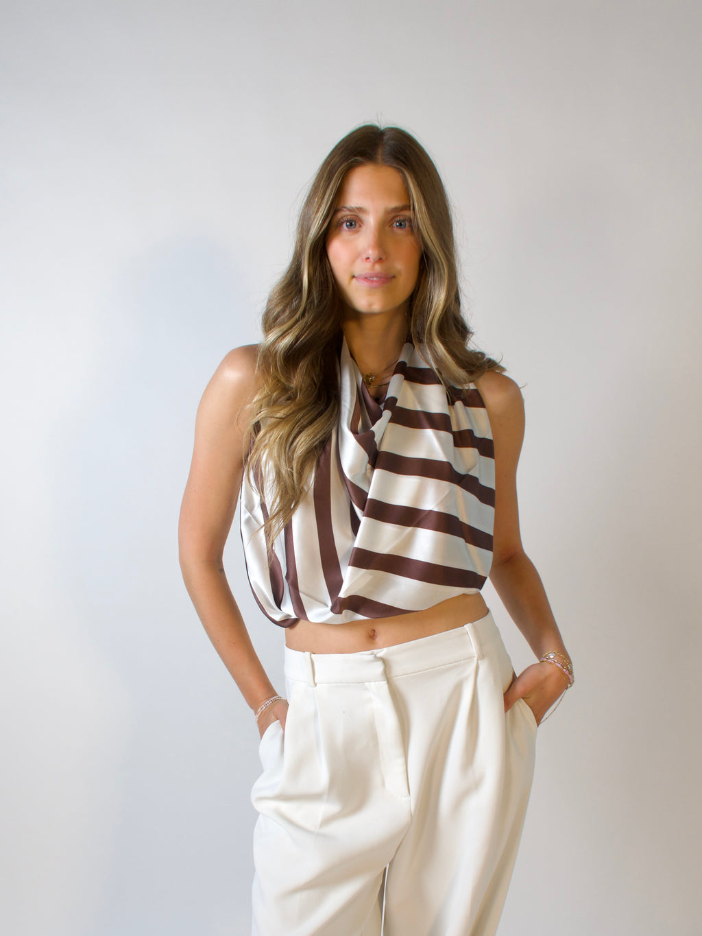 Foulard en satin - Iced Latte